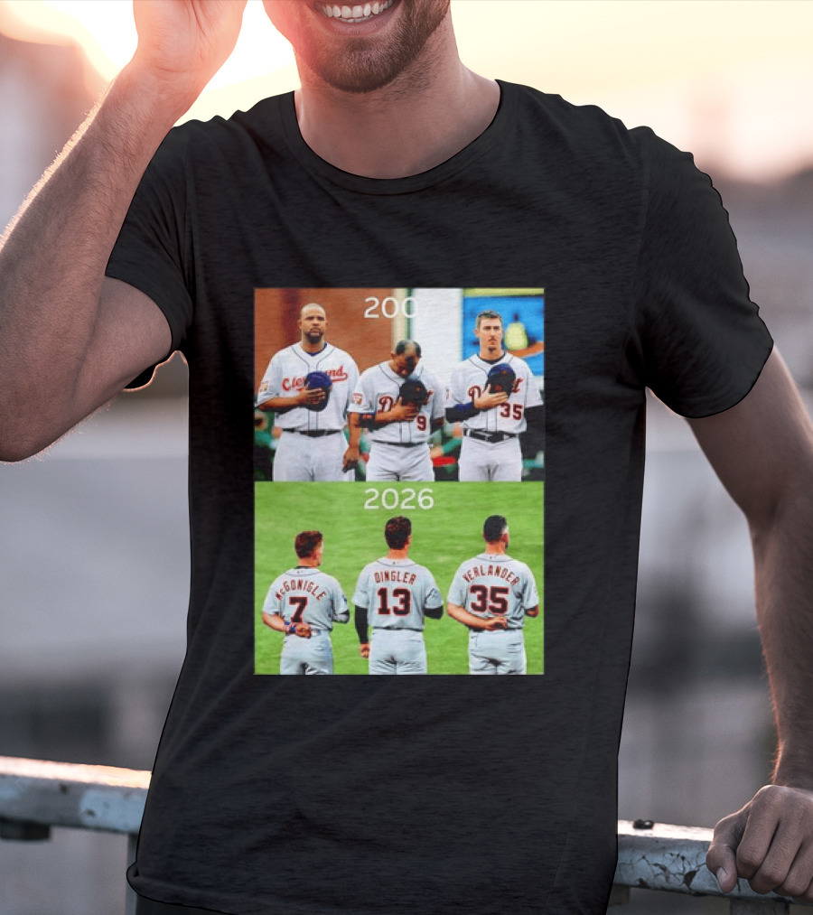 Detroit Tigers 2007 2026 McGonigle Dingler Verlander Comparison T-Shirt