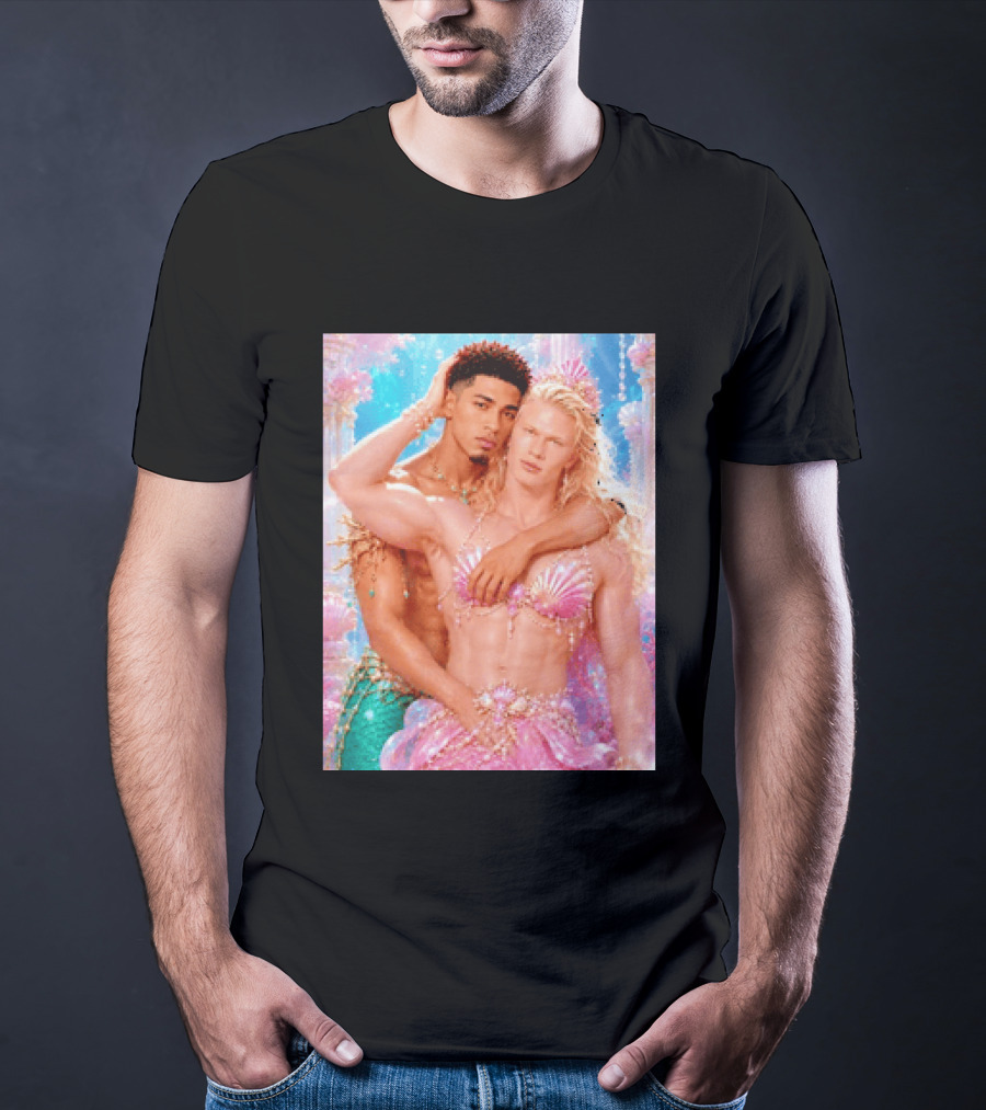 Mermaid Fantasy With Erling Haaland And Jude Bellingham T-Shirt