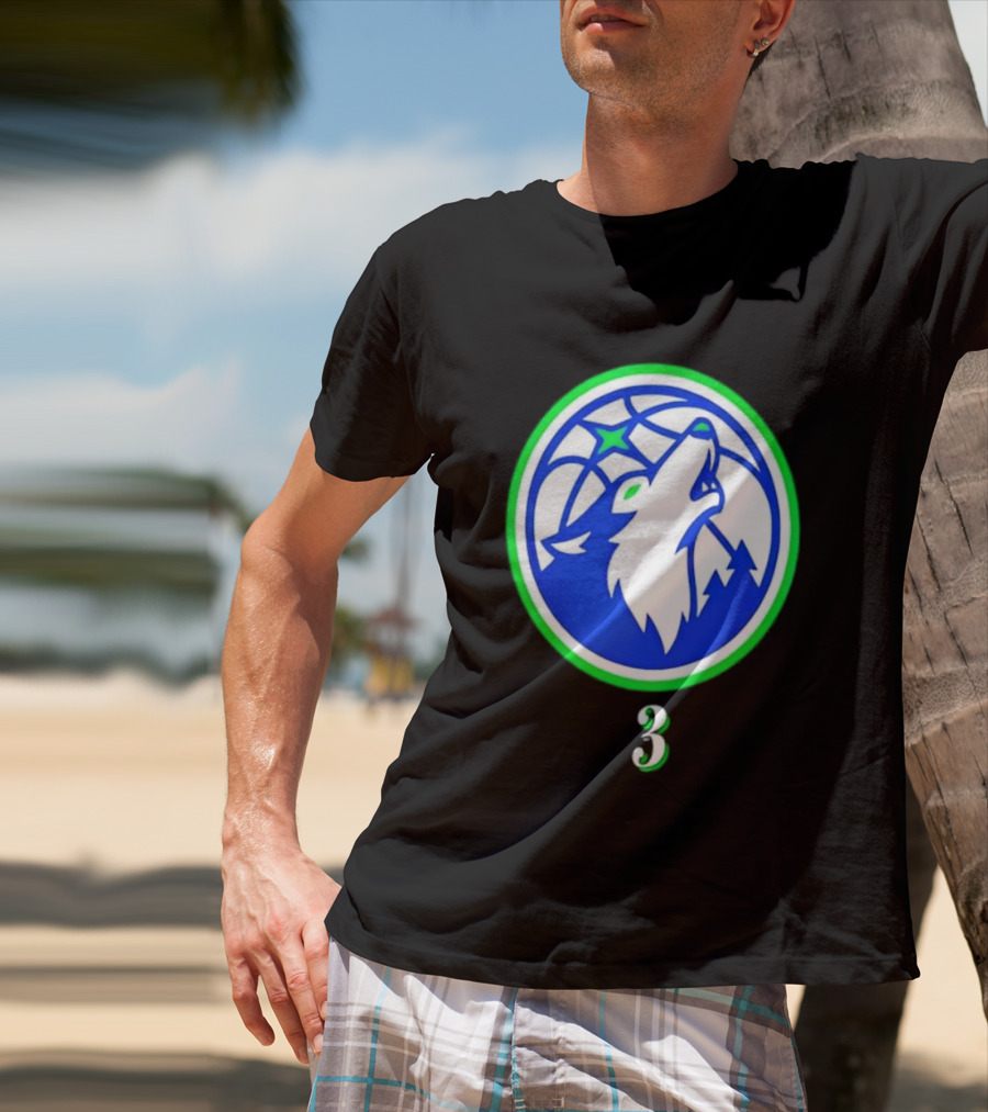 Jaden McDaniels Minnesota Timberwolves 3 Wolf Basketball T-Shirt