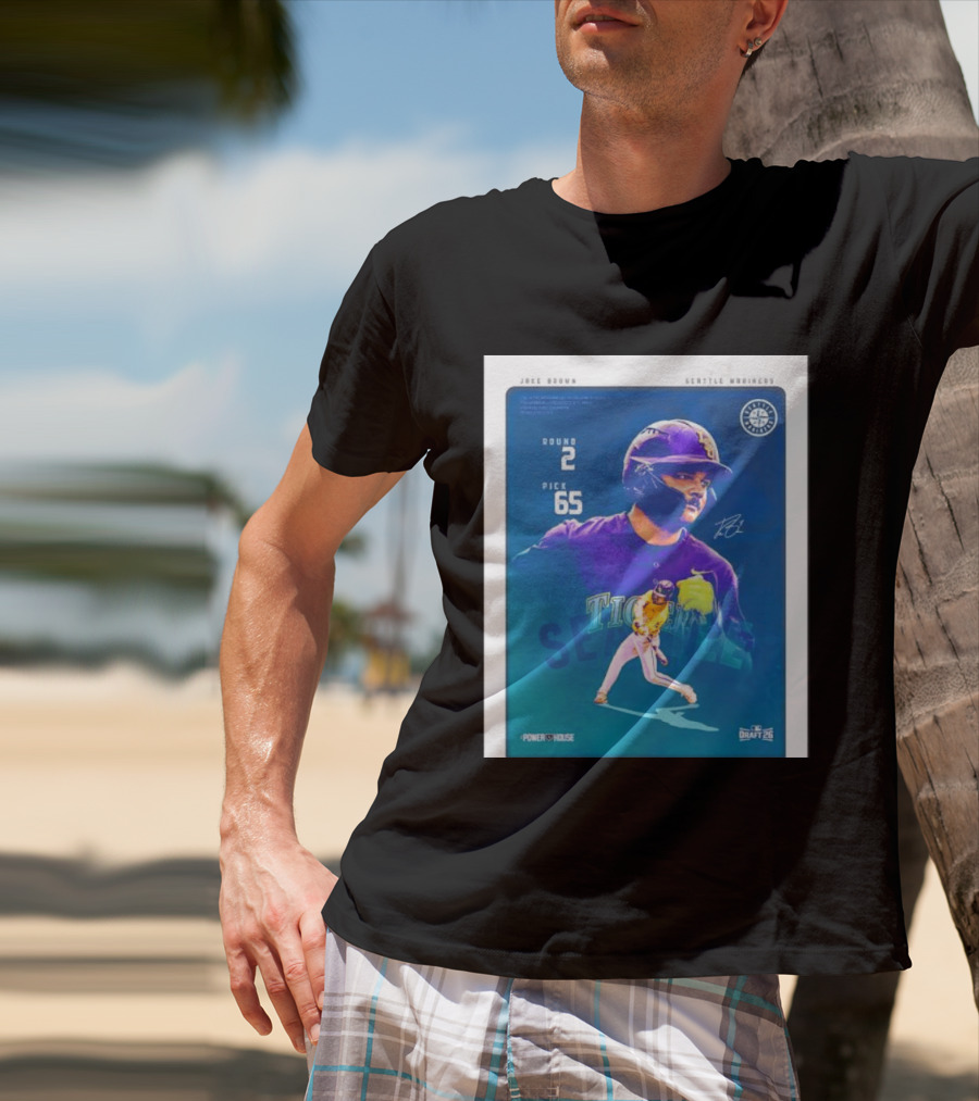 Jake Brown Seattle Mariners Round 2 Pick 65 Draft 26 Powerhouse T-Shirt