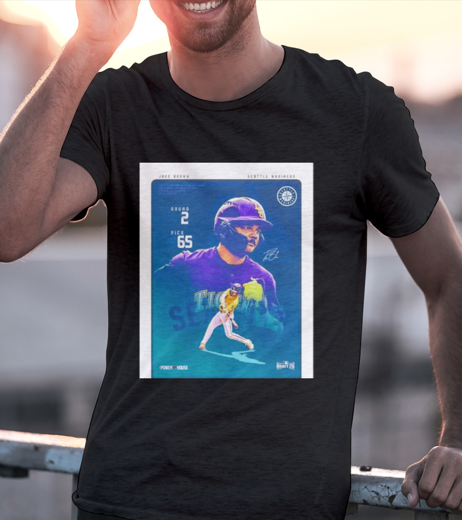 Jake Brown Seattle Mariners Round 2 Pick 65 Draft 26 Powerhouse T-Shirt