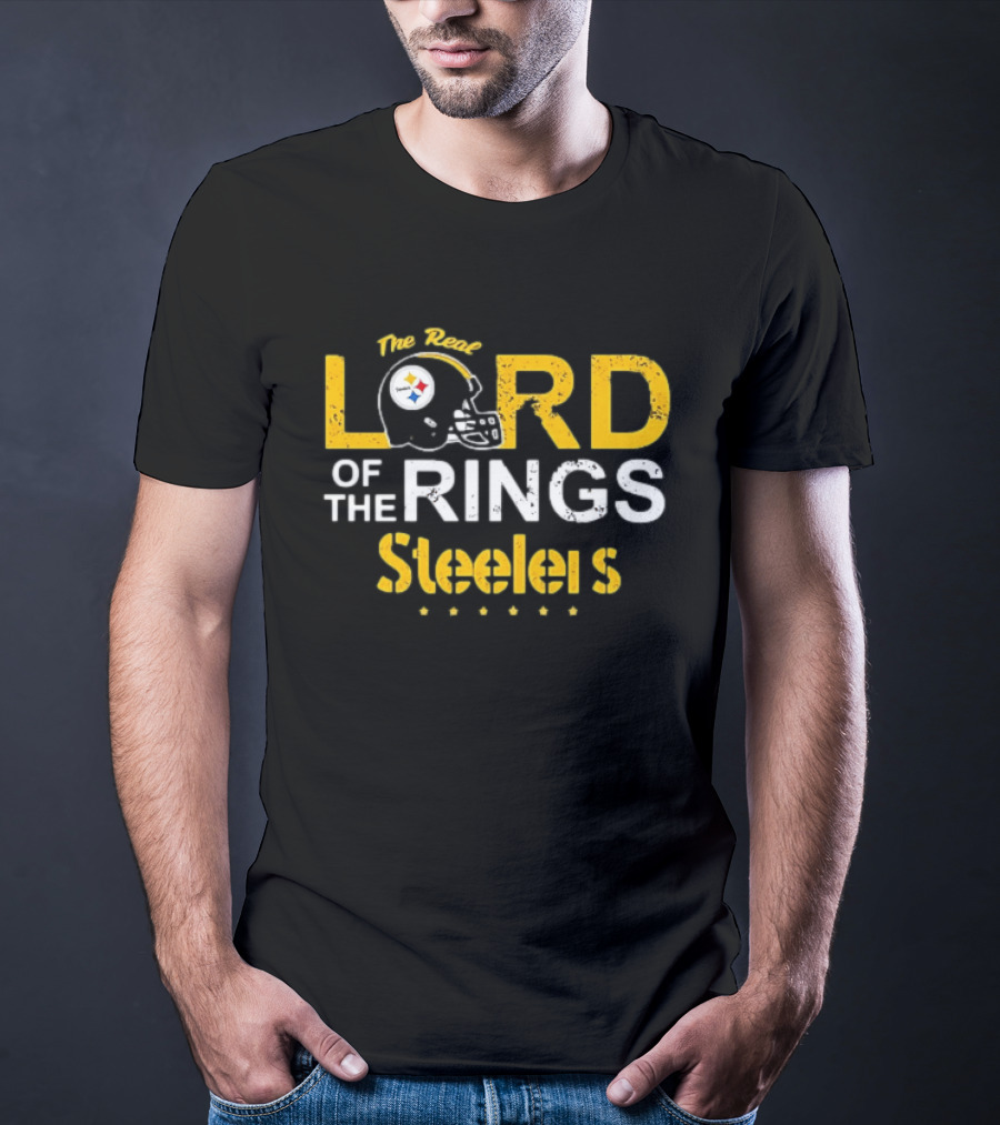 The Real Lord Of The Rings Steelers Pittsburgh Helmets And Stars T-Shirt
