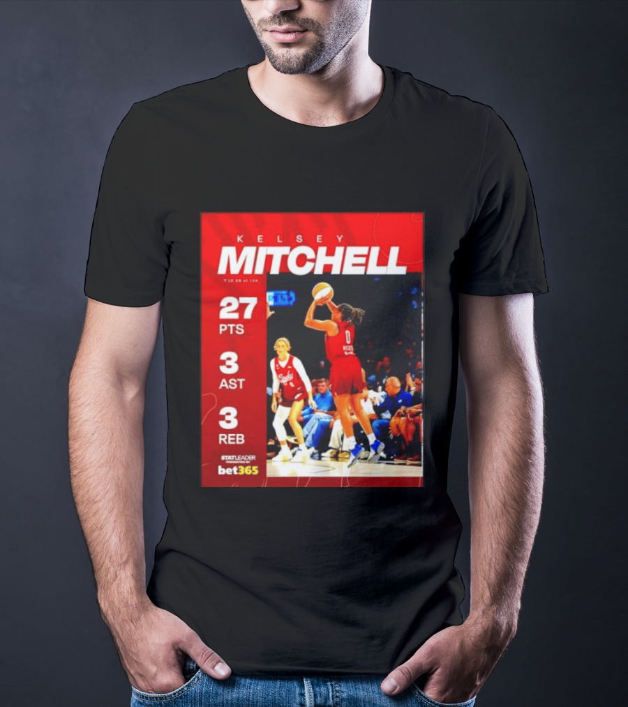 Kelsey Mitchell 27 Points Stat Leader 3 Assists 3 Rebounds At Las Vegas T-Shirt