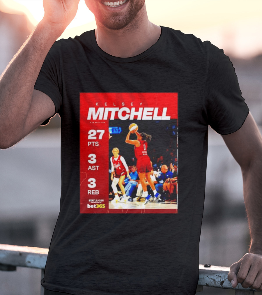 Kelsey Mitchell 27 Points Stat Leader 3 Assists 3 Rebounds At Las Vegas T-Shirt