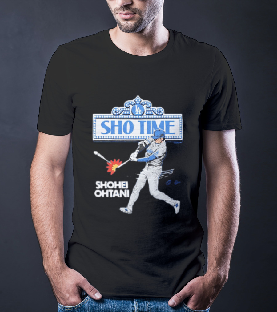 Los Angeles Dodgers Shohei Ohtani Sho Time LA 2026 Baseball Player Hitting Scene T-Shirt