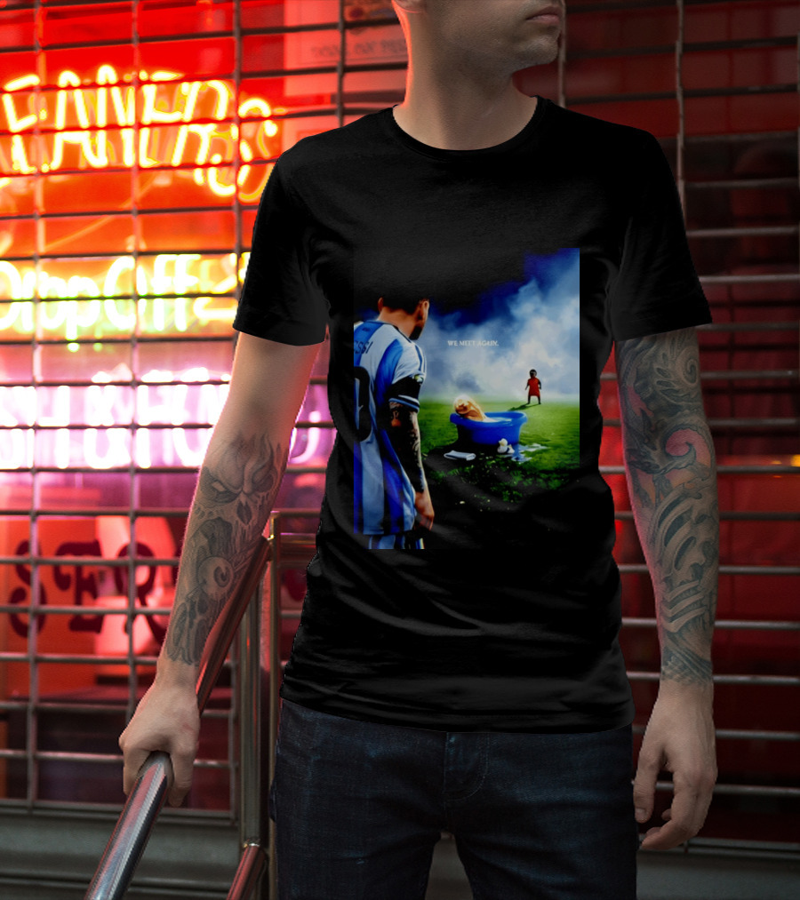 Messi X Lamine Yamal We Meet Again Argentina Spain Meme Football Scene T-Shirt