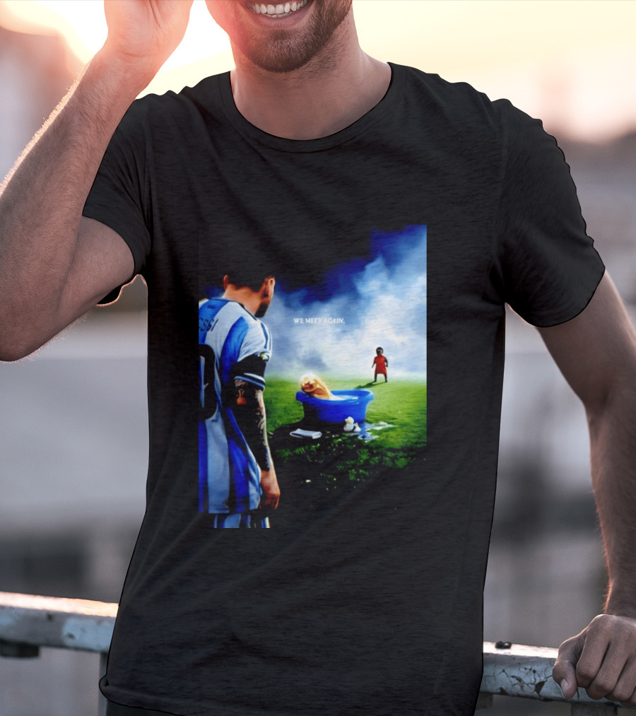 Messi X Lamine Yamal We Meet Again Argentina Spain Meme Football Scene T-Shirt
