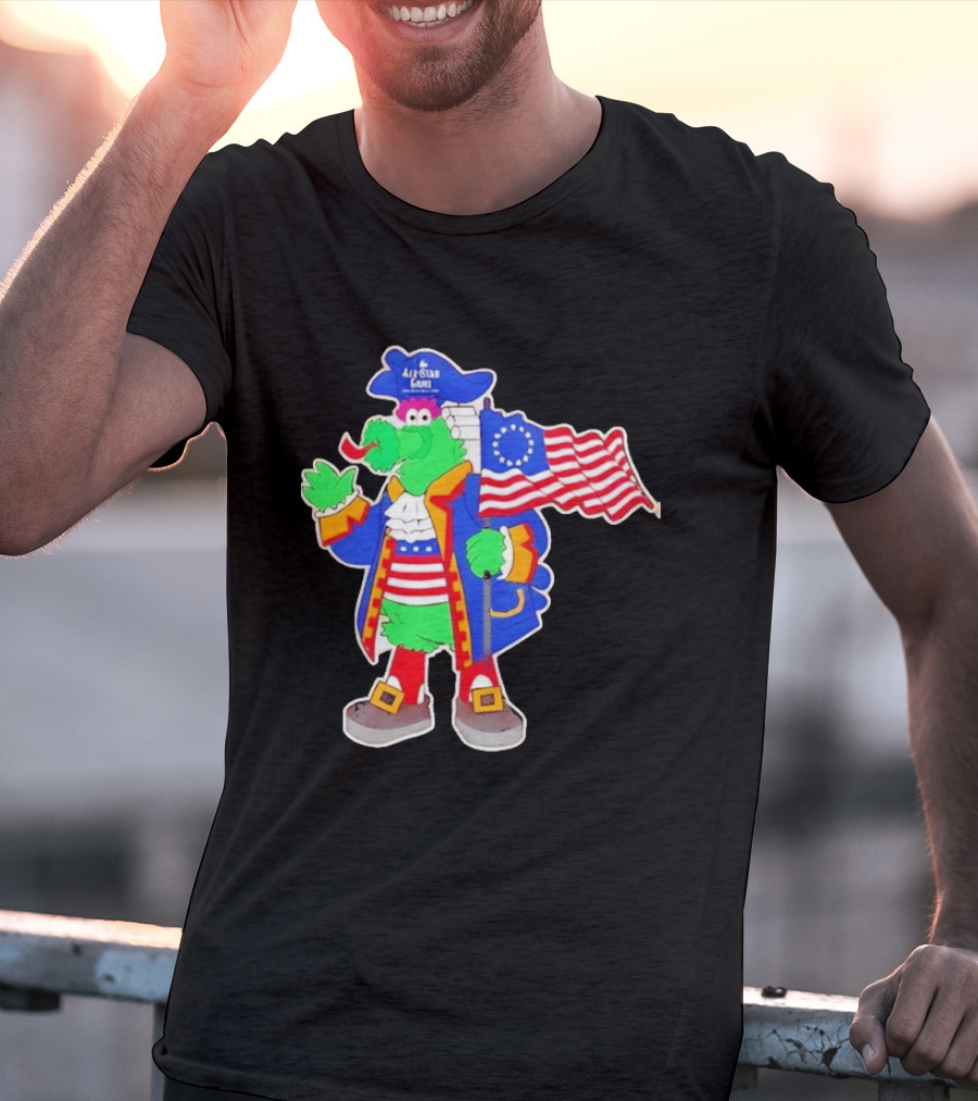 Phillie Phanatic Patriotic 2026 All Star Game Philadelphia Phillies American Flag MLB T-Shirt