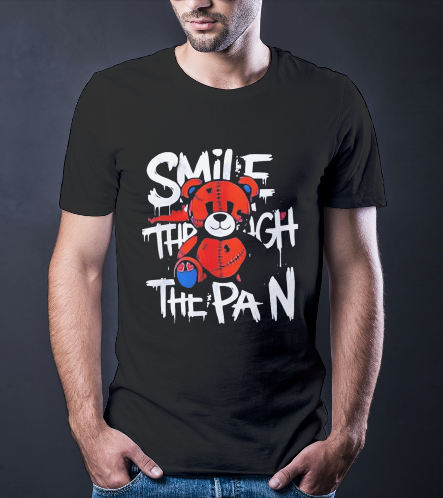 Smile Through The Pain Patchwork Teddy T-Shirt