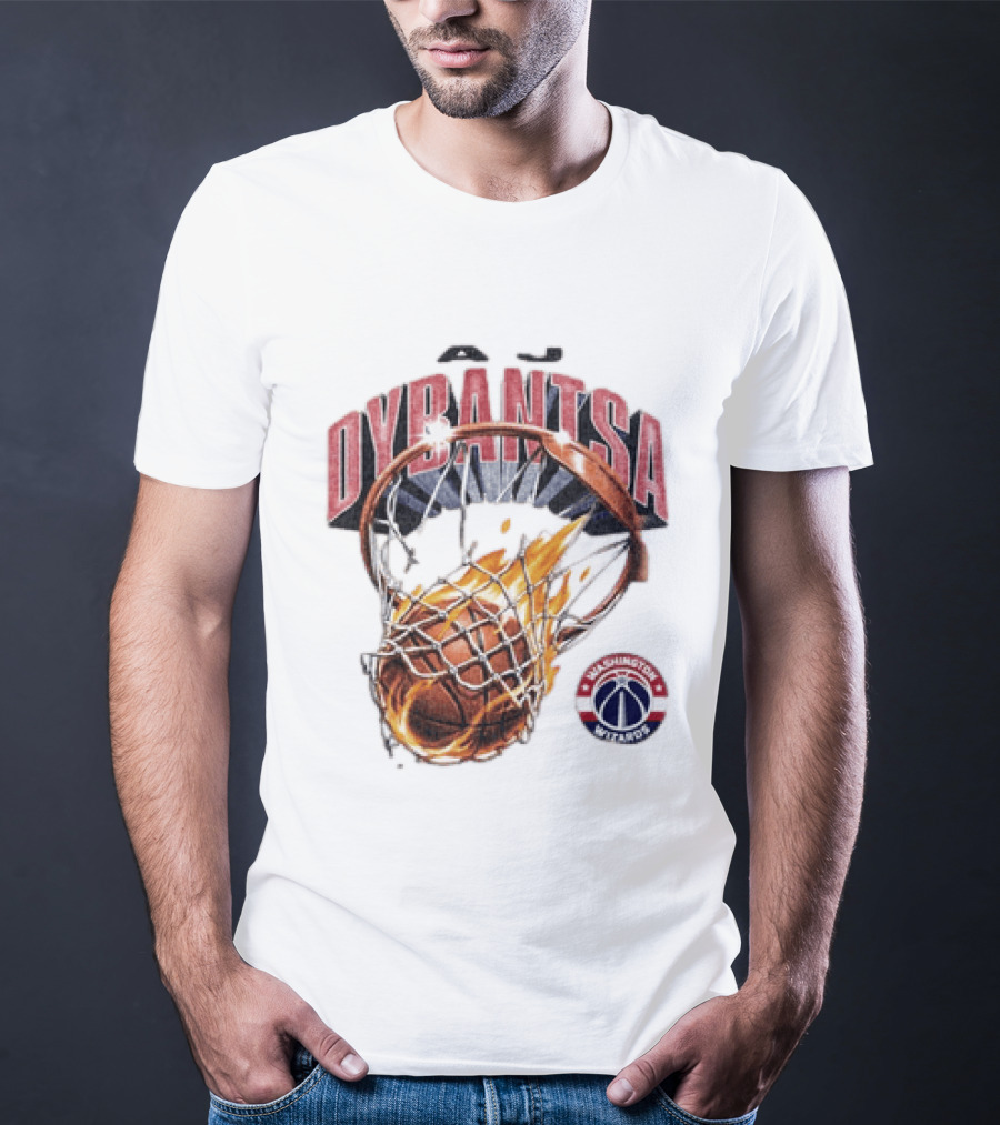 Dybantsa Washington Wizards Basketball Hoop On Fire T-Shirt