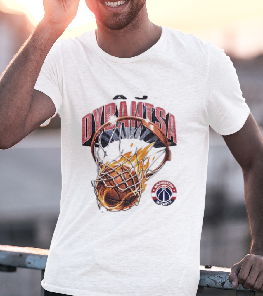 Dybantsa Washington Wizards Basketball Hoop On Fire T-Shirt