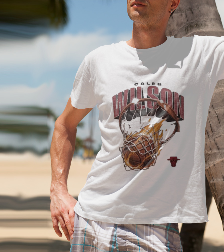 Caleb Wilson Chicago Bulls Basketball On Fire T-Shirt