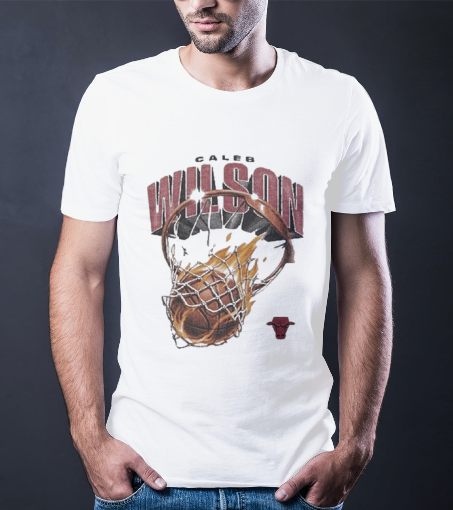Caleb Wilson Chicago Bulls Basketball On Fire T-Shirt