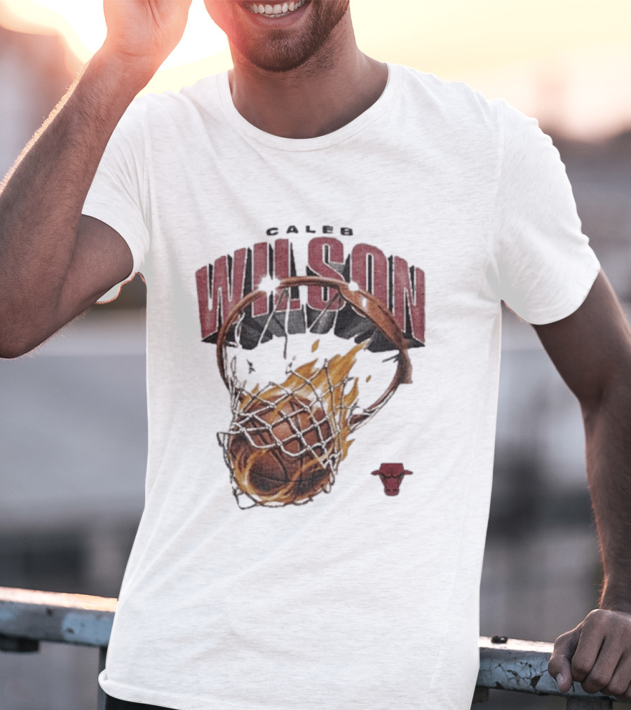 Caleb Wilson Chicago Bulls Basketball On Fire T-Shirt