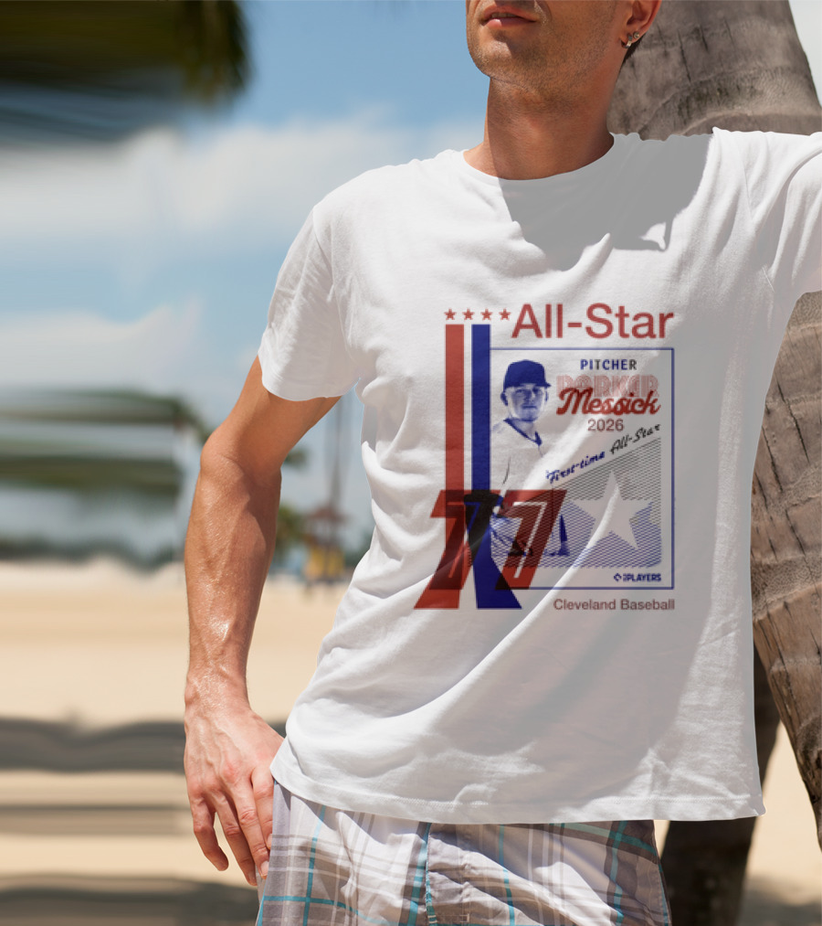 Cleveland Guardians Parker Messick First Time All Star 2026 Pitcher Three Stars T-Shirt