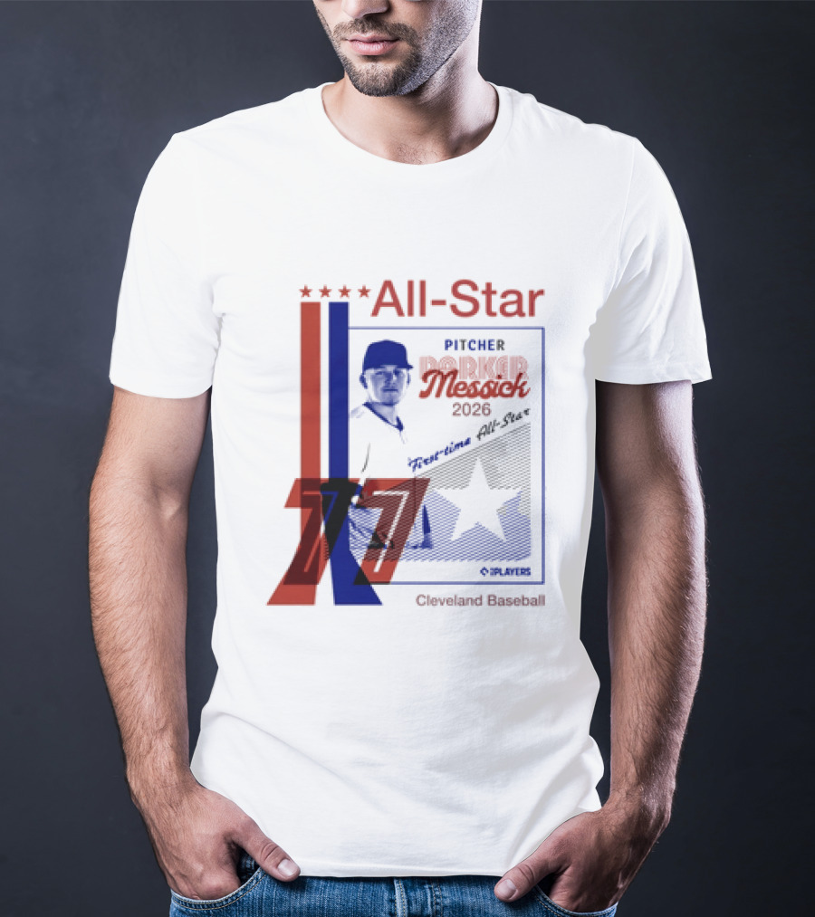 Cleveland Guardians Parker Messick First Time All Star 2026 Pitcher Three Stars T-Shirt