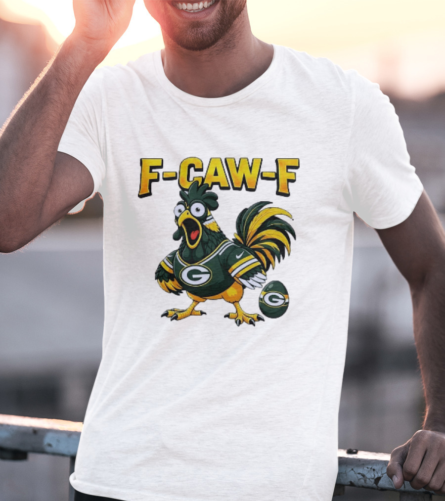 F CAW F Green Bay Packers Rooster Football Fan T-Shirt