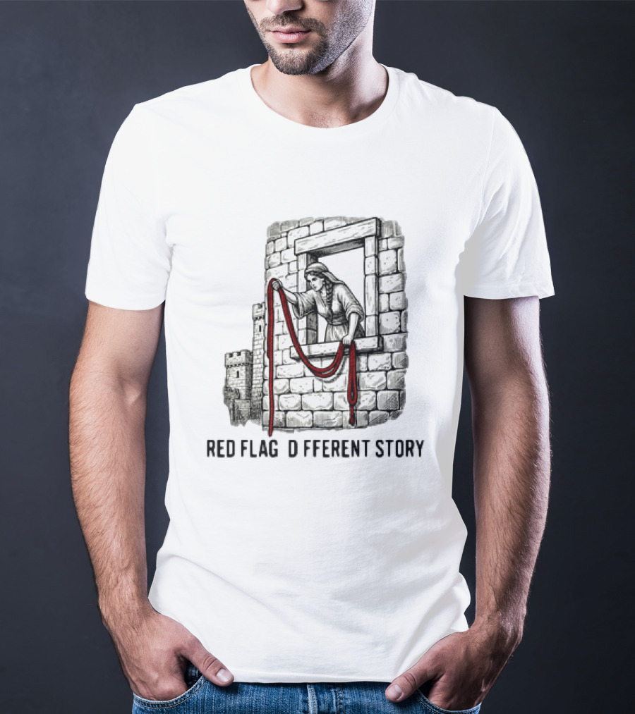 Red Flag Different Story Rahab Joshua 2 Biblical Scene T-Shirt