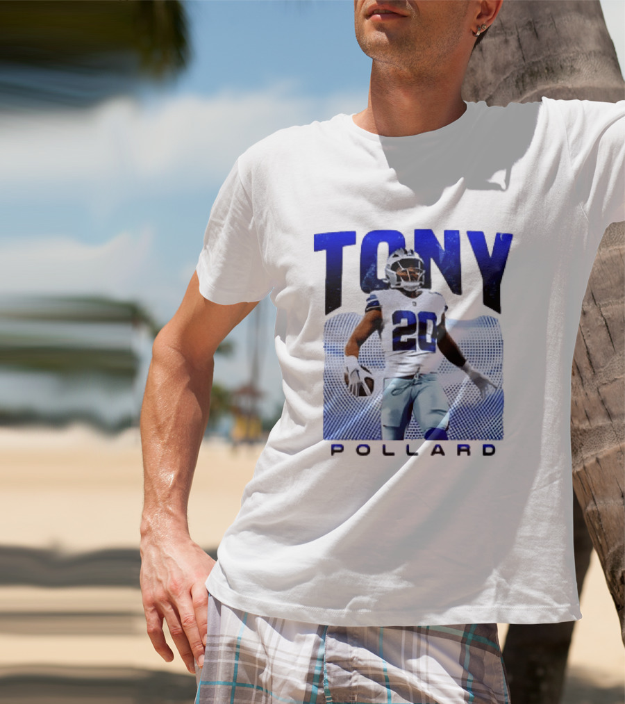 Tony Pollard Dallas Cowboys Number 20 Football Player T-Shirt