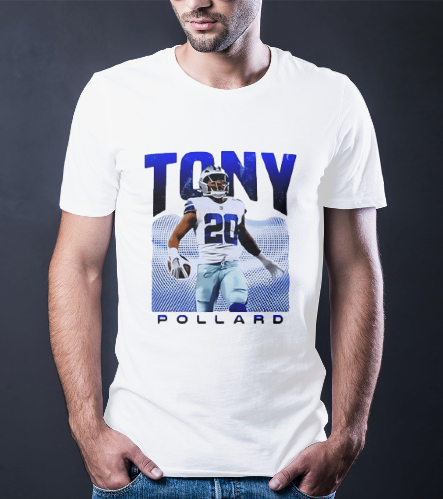 Tony Pollard Dallas Cowboys Number 20 Football Player T-Shirt