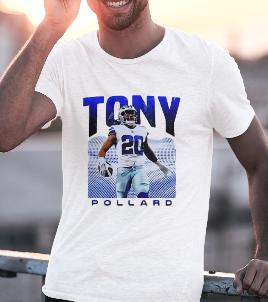 Tony Pollard Dallas Cowboys Number 20 Football Player T-Shirt