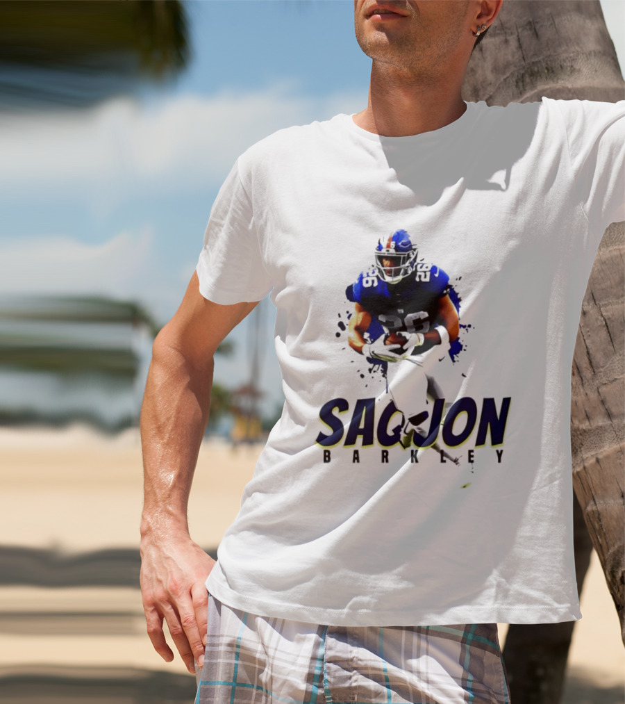 Saquon Barkley 26 New York Giants Running Back Sports T-Shirt