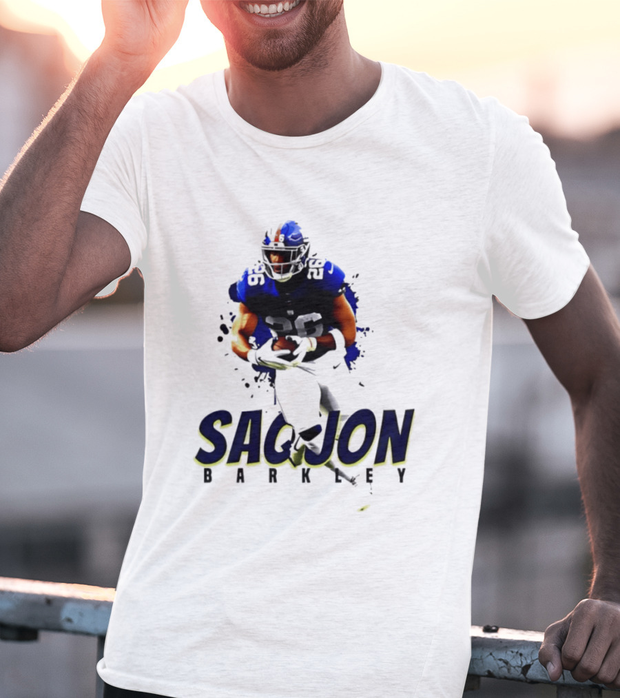 Saquon Barkley 26 New York Giants Running Back Sports T-Shirt