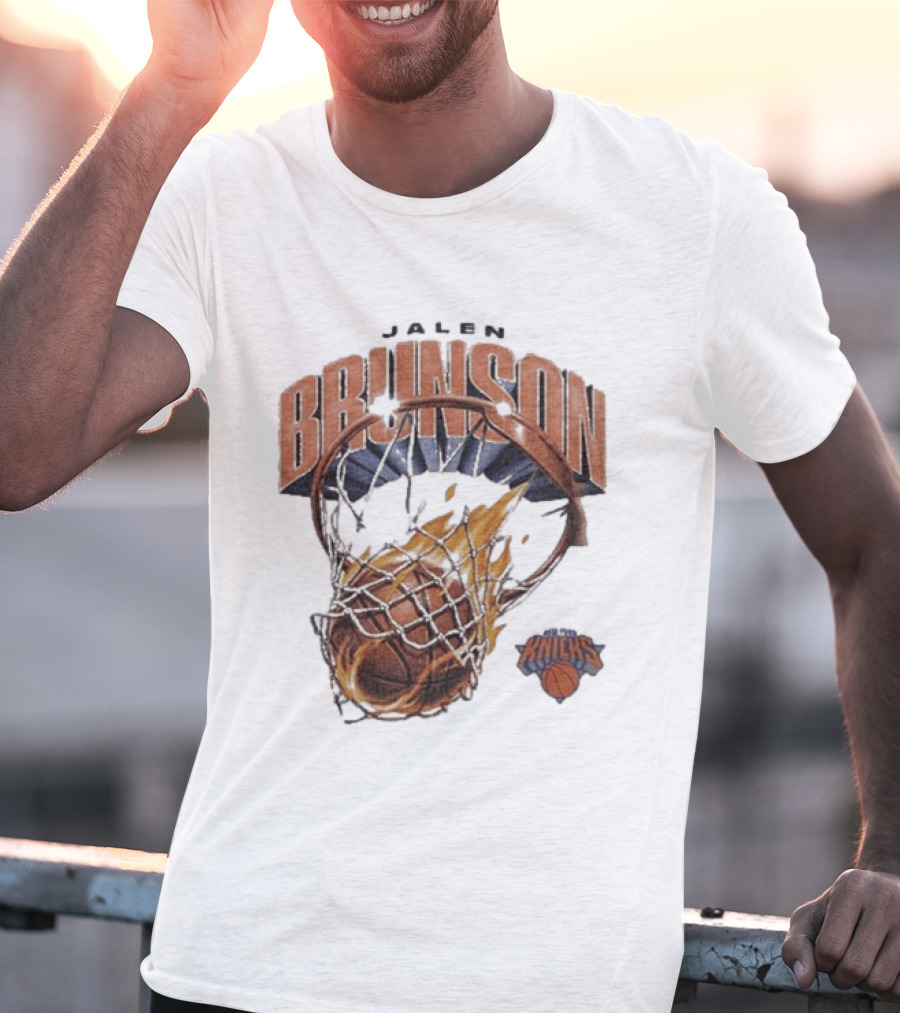 Jalen Brunson New York Knicks Basketball On Fire T-Shirt