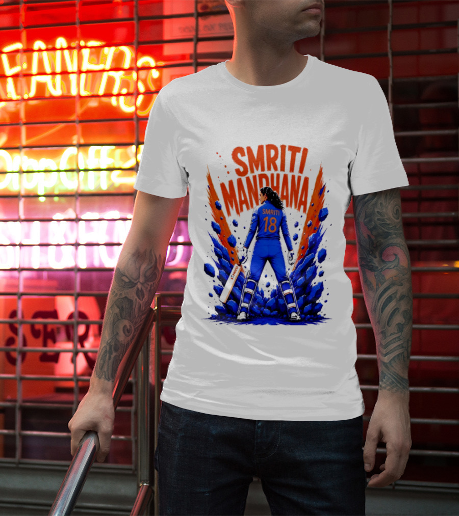 Smriti Mandhana 18 Cricket Star Power Play T-Shirt