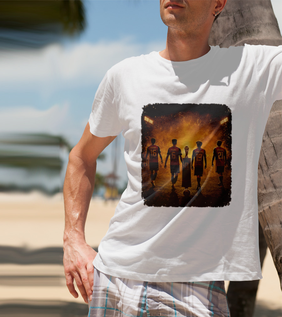Spain National Football Team Rodrigo Merino Lamine Yamal Oyarzabal Trophy 2026 T-Shirt