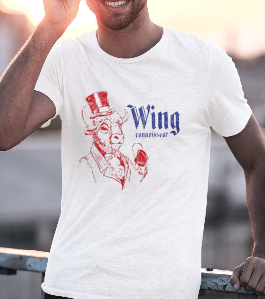 Wing Connoisseur Buffalo Top Hat Bison T-Shirt
