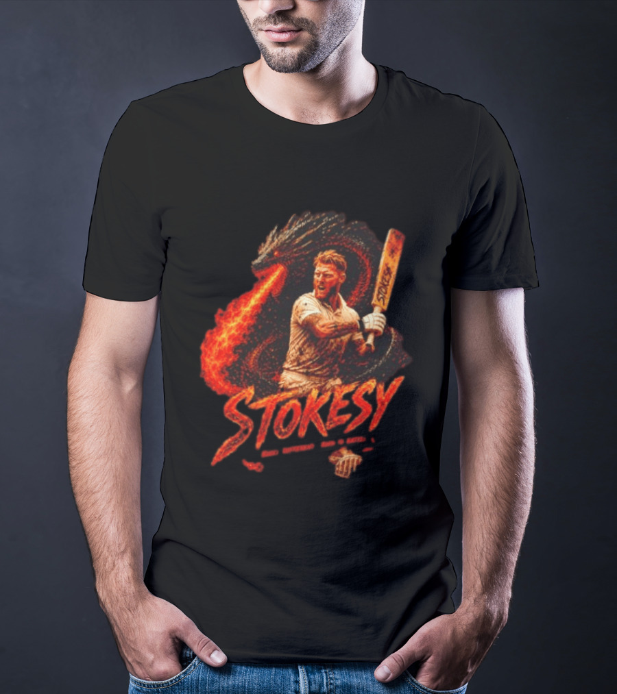 Ben Stokes England Cricket Team STOKESY Built Different Born To Battle Fiery Dragon T-Shirt