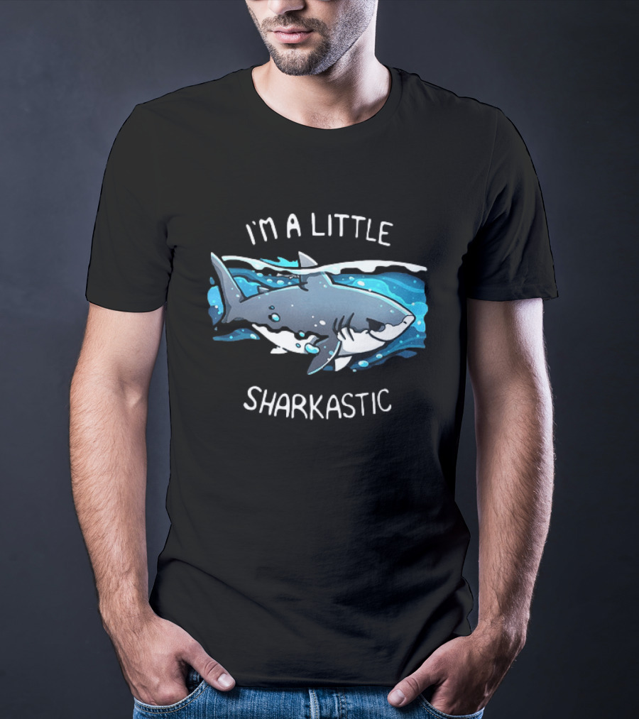 I'm A Little Sharkastic Playful Shark Ocean Humor T-Shirt