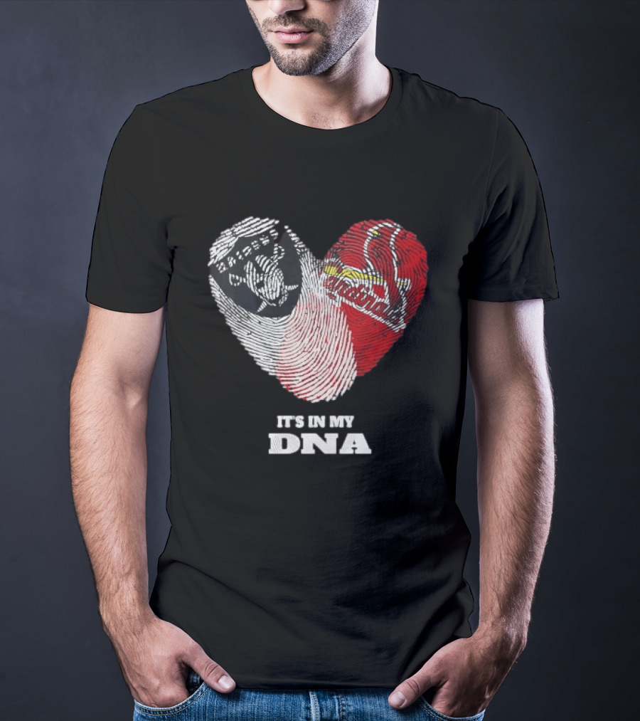 Las Vegas Raiders Washington Commanders It's In My DNA Fingerprint Heart T-Shirt