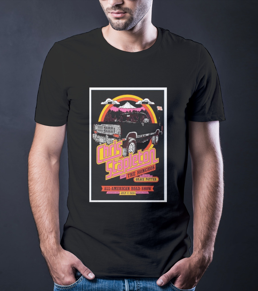 Chris Stapleton All American Road Show July 17 2026 Portland Oregon Feat The Honchos Grace Potter T-Shirt
