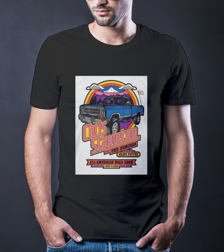 Chris Stapleton Feat The Honchos Grace Potter All American Road Show Providence Park Portland Oregon July 17 2026 T-Shirt
