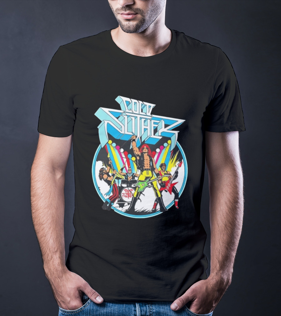 Cold Slither Band Members Rocking Live Performance Retro Vibes T-Shirt