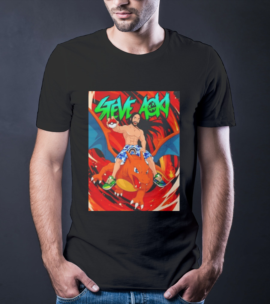Steve Aoki Pokémon Charizard Adventure T-Shirt