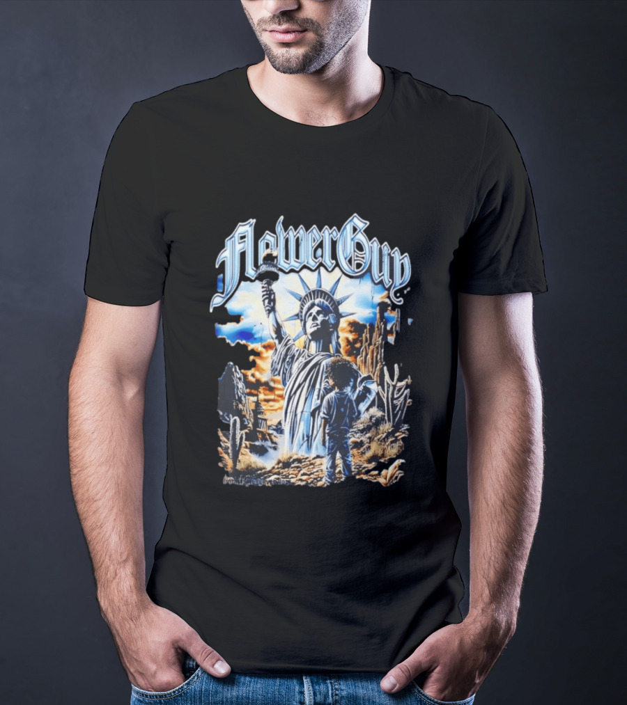 FlowerGuy Statue Of Liberty And Child In Desert Scene T-Shirt