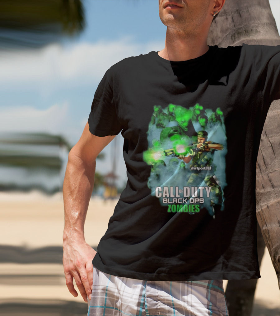 Call Of Duty Black Ops Zombies Tank Dempsey Battle Scene T-Shirt