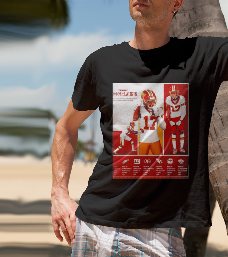 Terry McLaurin Washington Commanders 2026 Schedule NFL Football 17 Jersey Fan Gear T-Shirt
