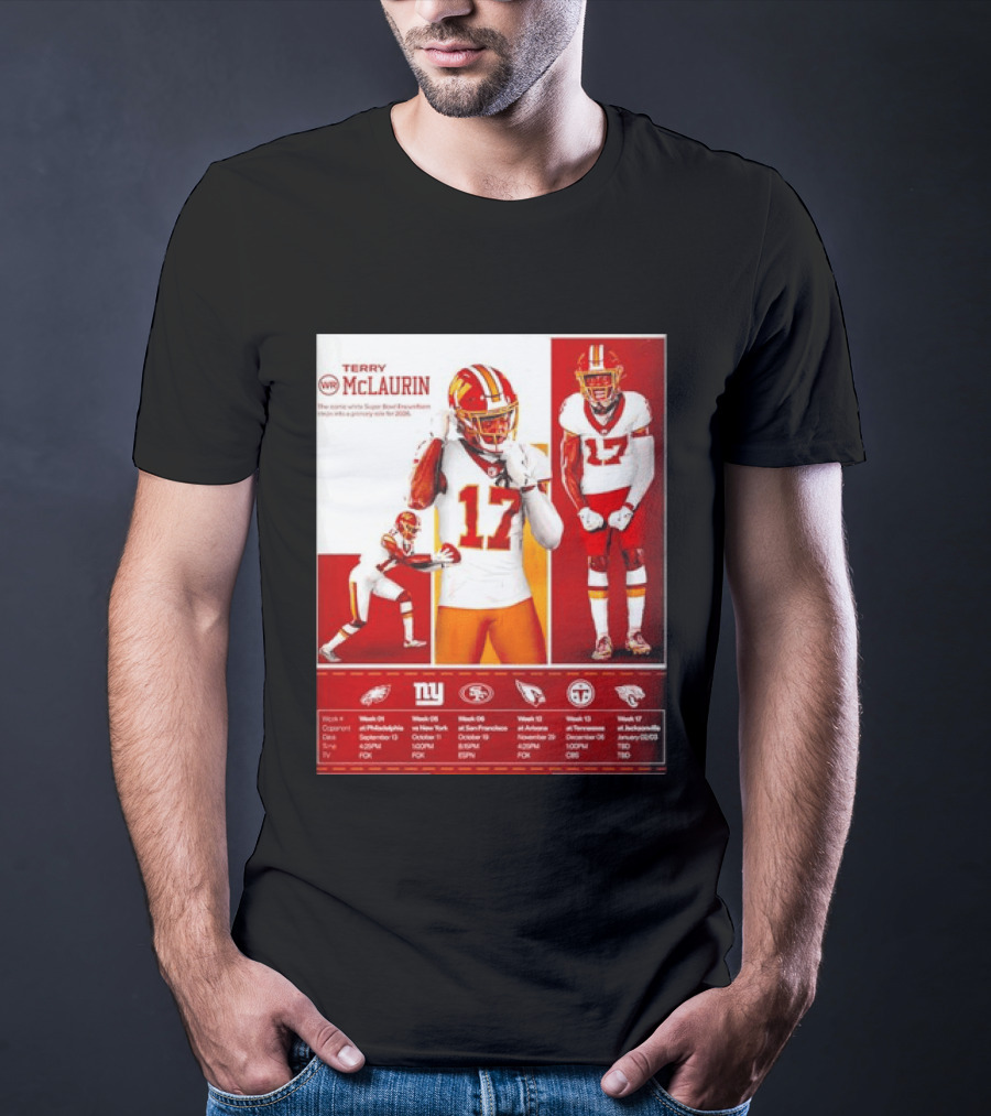 Terry McLaurin Washington Commanders 2026 Schedule NFL Football 17 Jersey Fan Gear T-Shirt