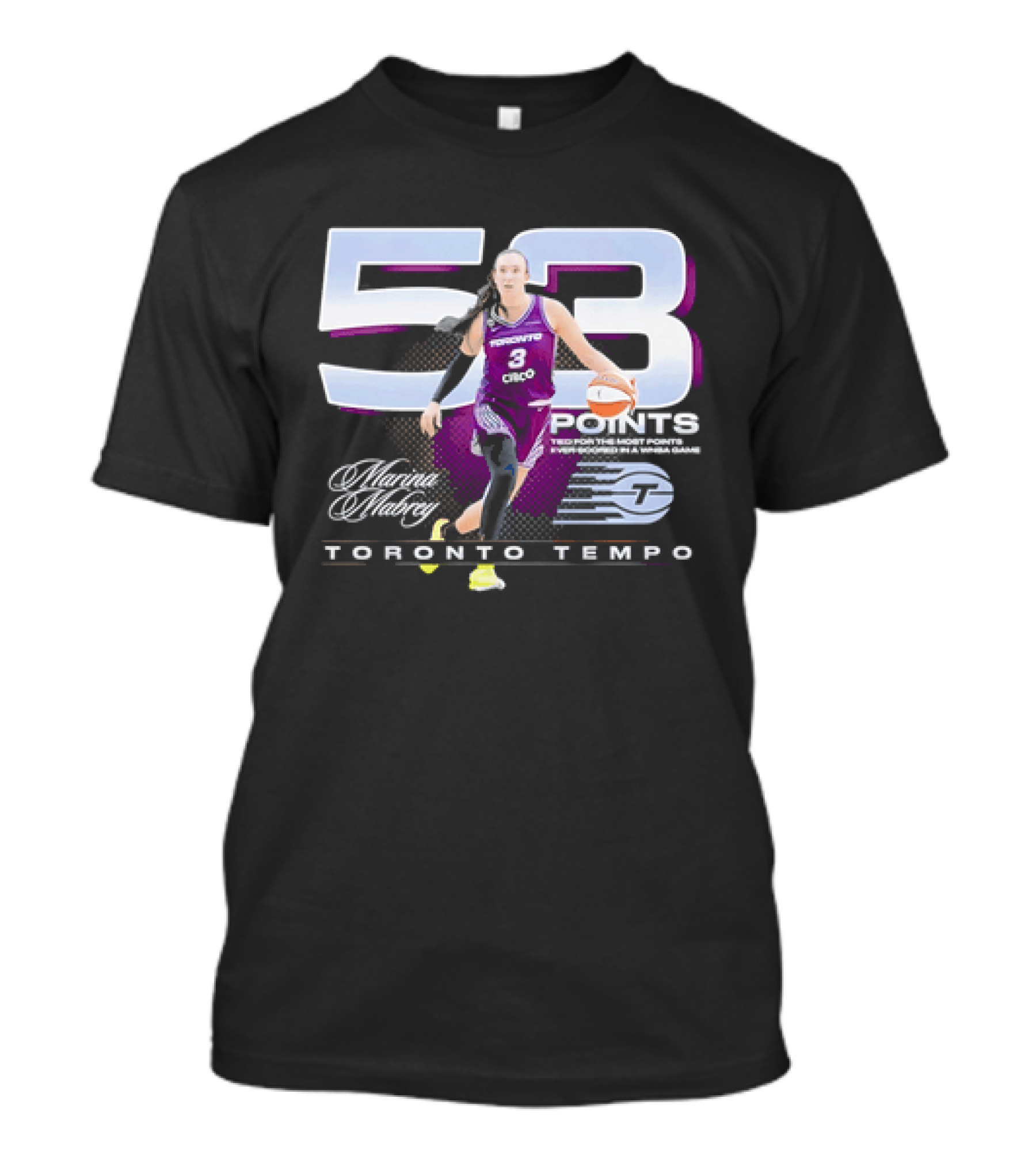 Toronto Tempo Marina Mabrey 53 Points Basketball T-Shirt