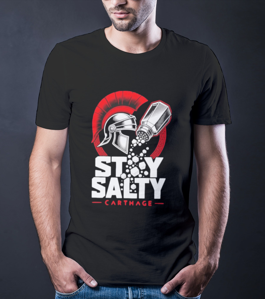 Stay Salty Carthage Roman Republic Rome Punic Wars Greek Helmet Salt Shaker T-Shirt