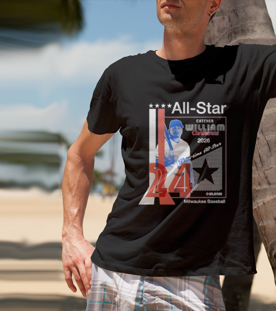 All Star Catcher William Contreras Milwaukee Baseball 2026 24 Three Time T-Shirt