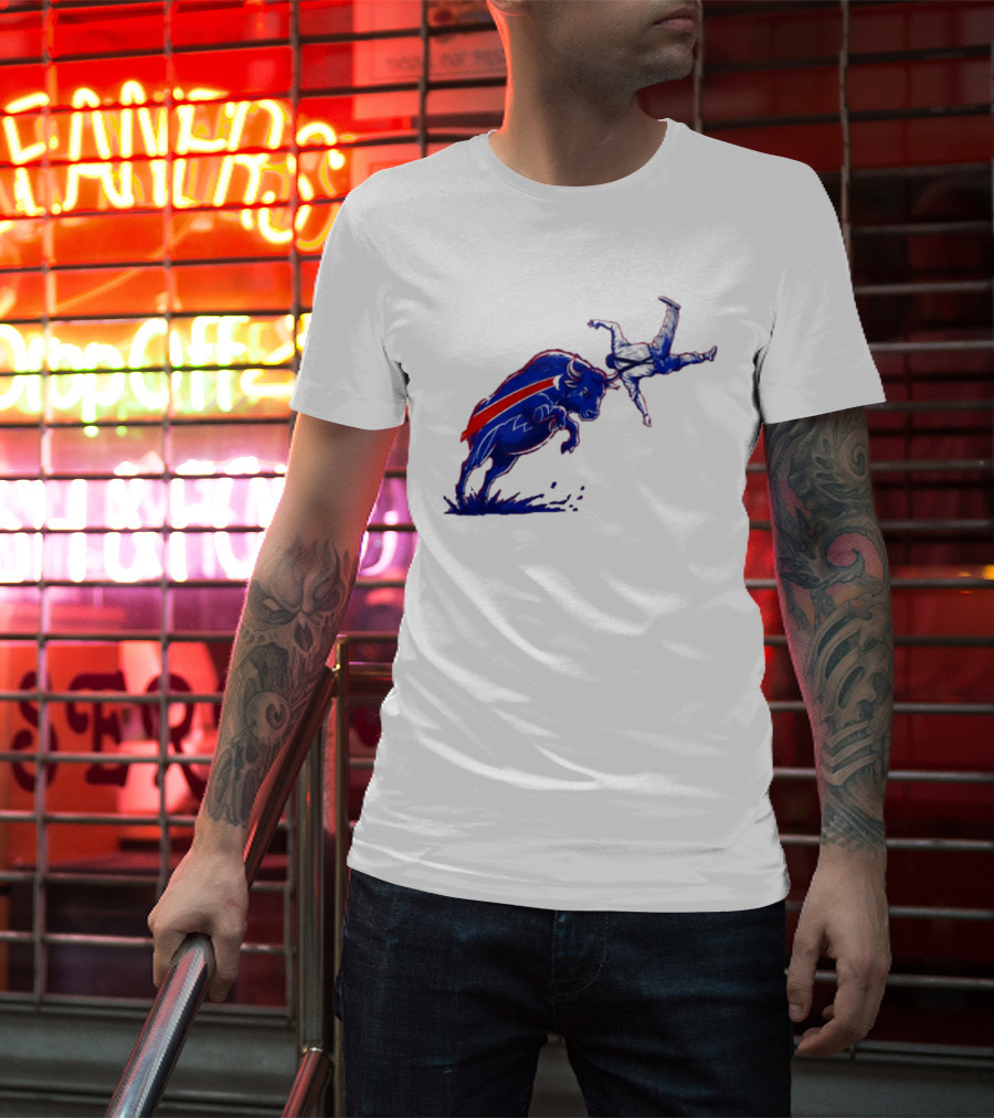 Buffalo Bills 2026 Bold Charging Buffalo Icon With Red Streak T-Shirt