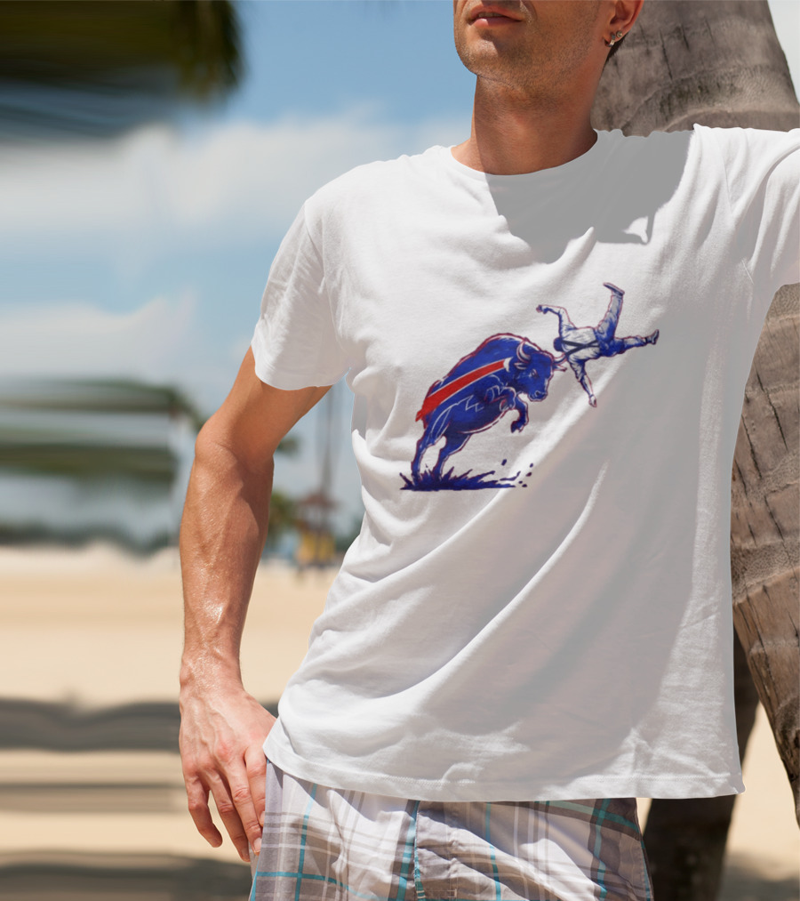 Buffalo Bills 2026 Bold Charging Buffalo Icon With Red Streak T-Shirt