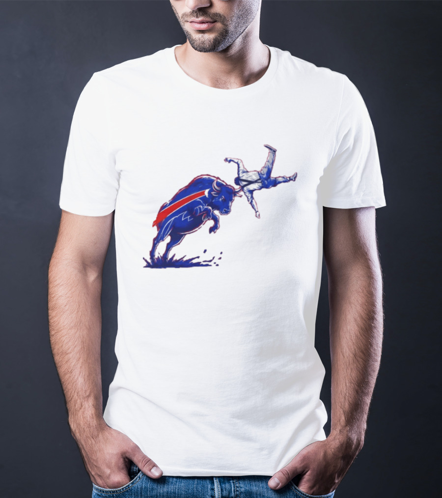 Buffalo Bills 2026 Bold Charging Buffalo Icon With Red Streak T-Shirt