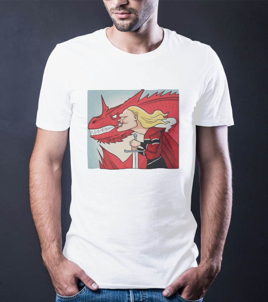 Haaland Norway Dragon Rider Caricature T-Shirt
