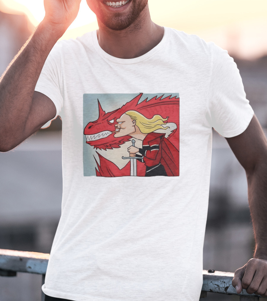Haaland Norway Dragon Rider Caricature T-Shirt